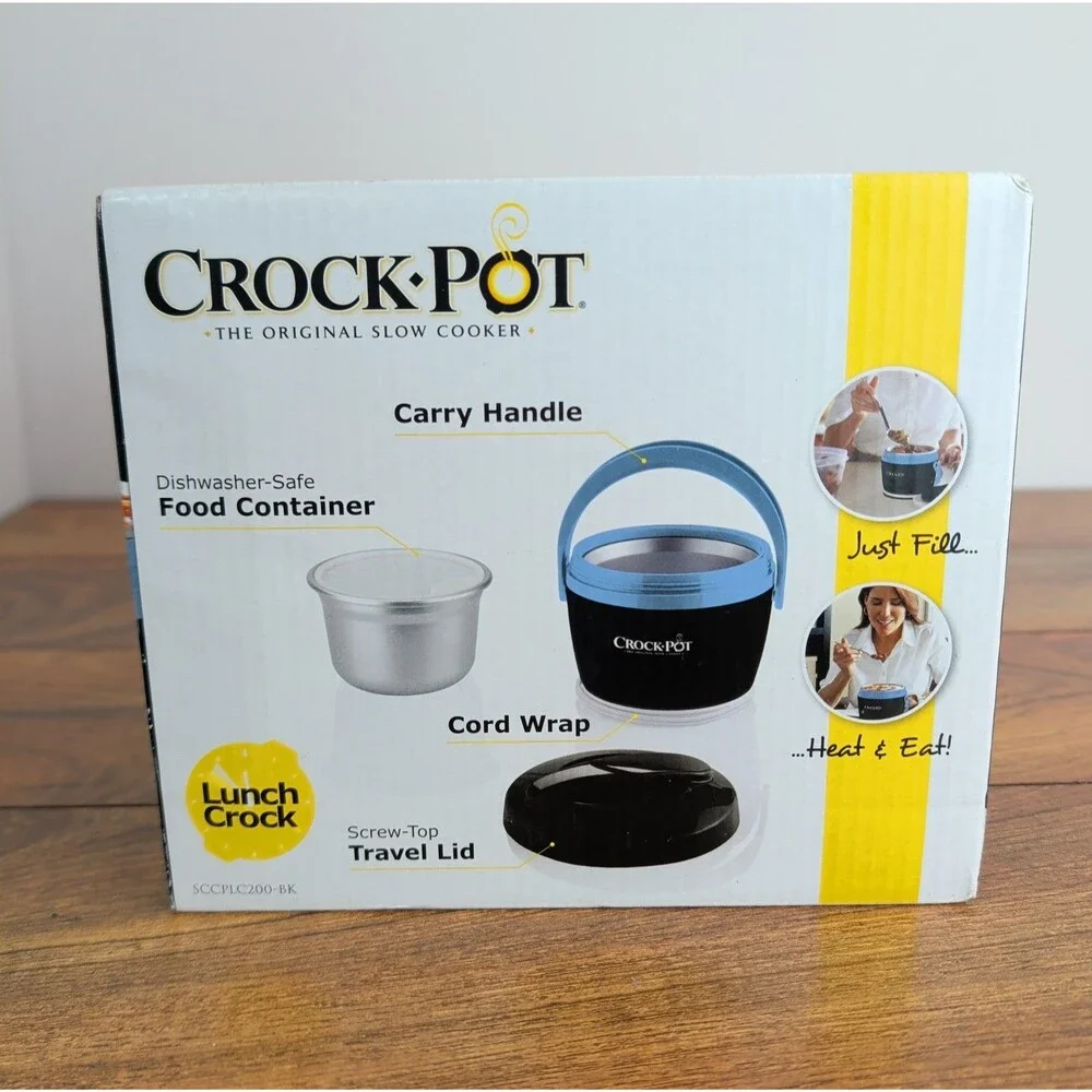 Crock-Pot Lunch Crock Food Warmer Blue Black 20 Oz Heat Travel Carry Slow Cooker